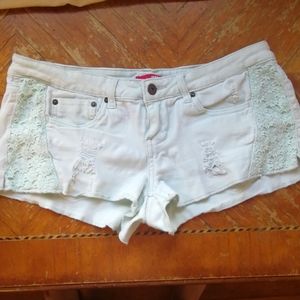 3 for $30 Bongo baby blue shorts with crochet